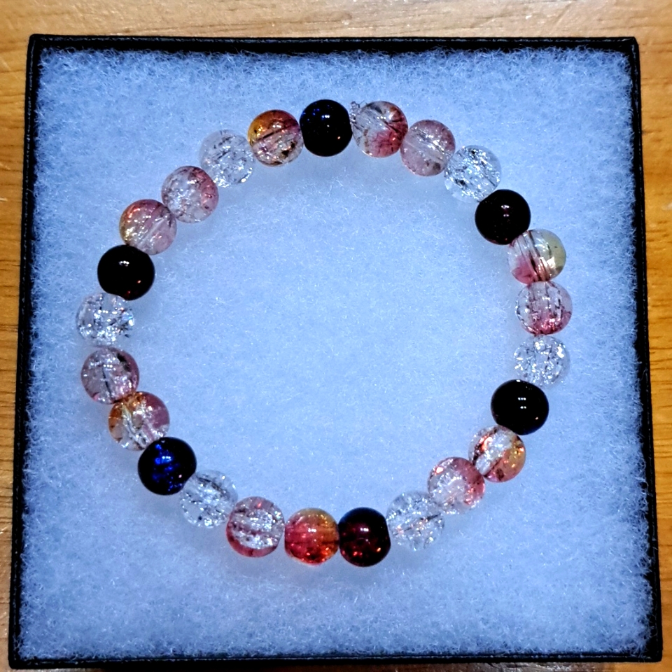 Wine & Roses Murano Crystal Bracelet